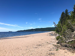 Photo de Agawa Bay avec rivage droit, long