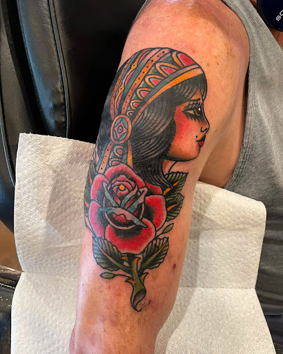 Explore great chest tattoo ideas, creative tattoo ideas in Senoia, available at Messenger Tattoo Studio