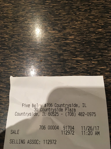 Variety Store «Five Below», reviews and photos, 30 Countryside Plaza, Countryside, IL 60525, USA