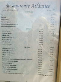 Menu du Restaurante Atlântico à Lavra