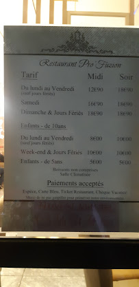 BO’BUFFET à Beauvais menu