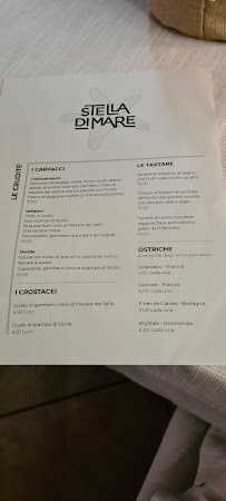 Carte du Ristorante Stella di Mare à Fidenza