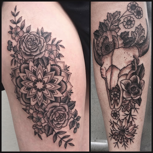 Explore sticker tattoo ideas, creative tattoo ideas in Fresno, available at Widows Walk Tattoo