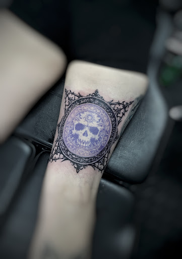 Explore bourbon glass tattoo idea, creative tattoo ideas in North Fort Myers, available at Loyal 2 The Coil Tattoos & Body Piercings