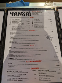 Restaurant de cuisine fusion asiatique Yansai 3 - Restaurant asiatique à Paris (le menu)