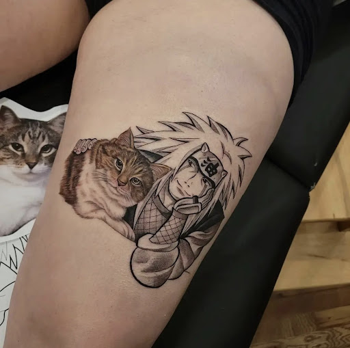 Explore cloud sleeve tattoo ideas, creative tattoo ideas in Cincinnati, available at Sisters Tattoo