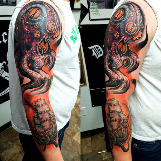 Explore men forearm tattoo ideas, creative tattoo ideas in Billings, available at Sovereign Tattoo