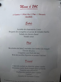 Le Patio-Pinarello Restaurant Pizzeria à Sainte Lucie de Porto Vecchio menu