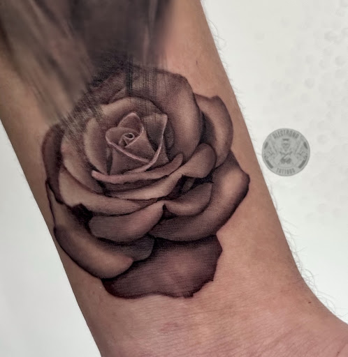 Explore good omens tattoo ideas, creative tattoo ideas in Long Beach, available at Inky Dreams Tattoo