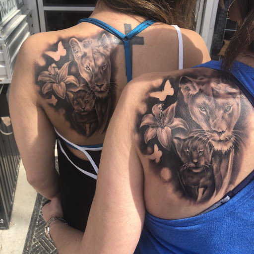 Explore father mother and son tattoo ideas, creative tattoo ideas in Junction City, available at New Era Tattoo Studio
