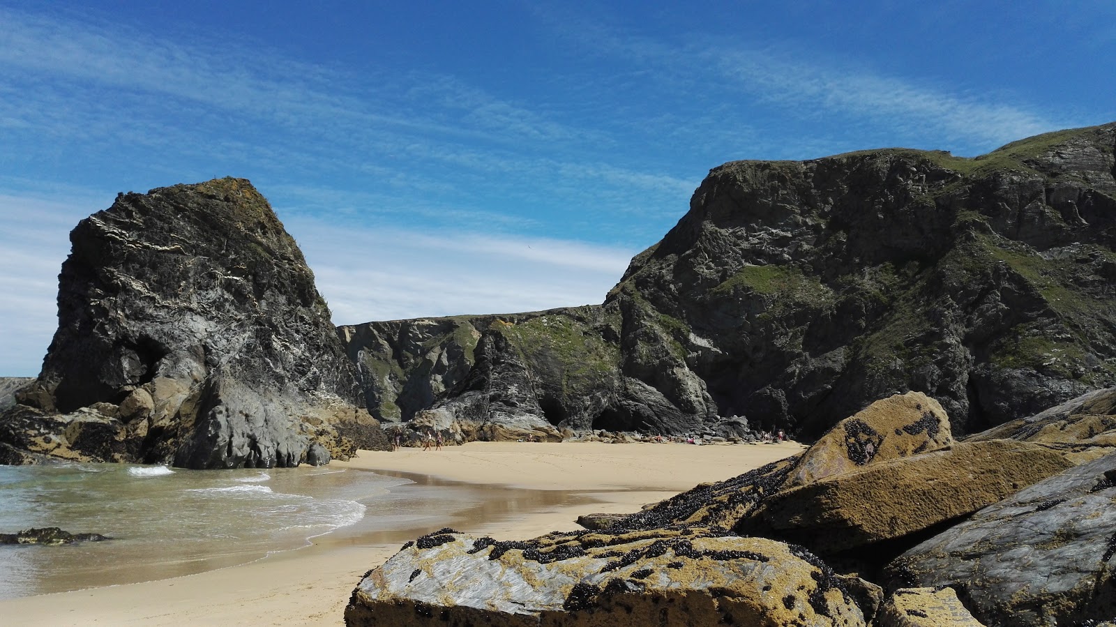 Foto van Pentire Steps beach met grote baaien