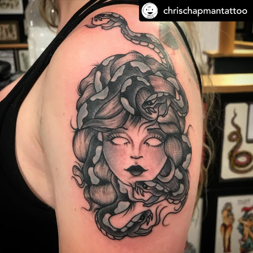 Explore dagger tattoo ideas, creative tattoo ideas in Libertyville, available at Lucky Seven Tattoo