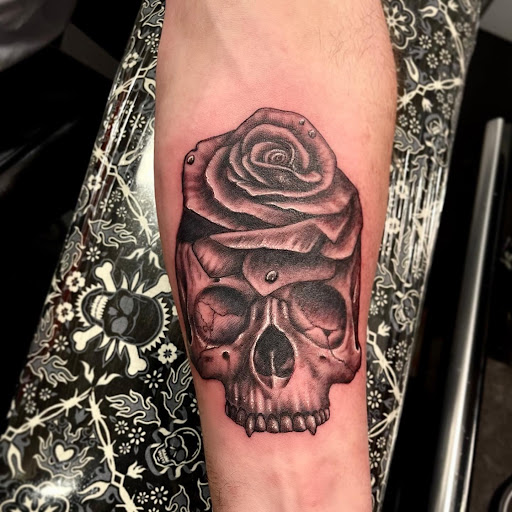 Explore tattoo flag ideas, creative tattoo ideas in Vancouver, available at New Ink Tattoo