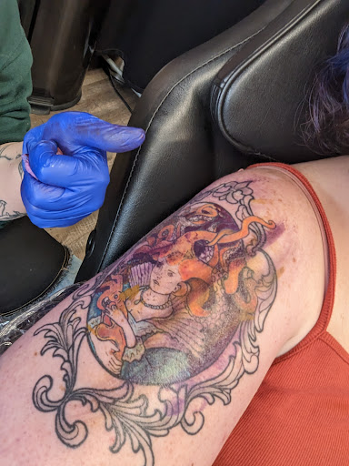 Explore tattoo cover up ideas for words, creative tattoo ideas in Platteville, available at Ye Old Tattoo Shoppe, llc