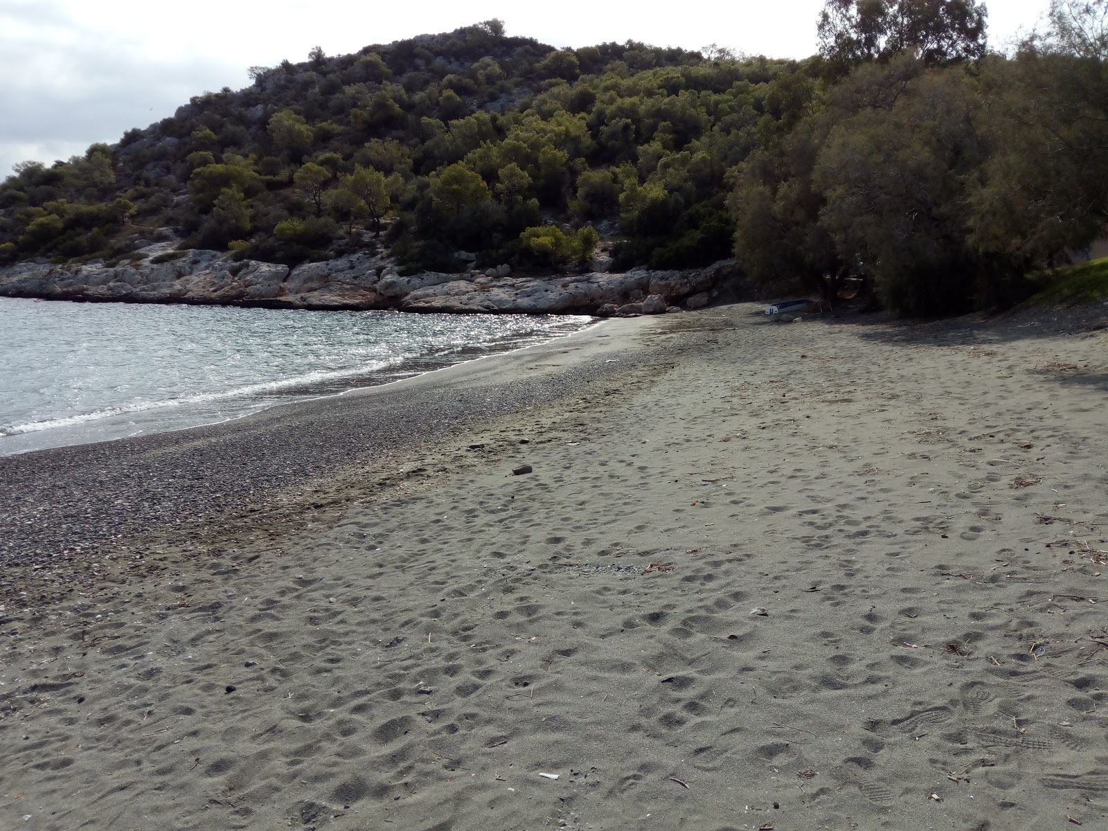 Fotografija Paralia Aias II z rjavi pesek površino