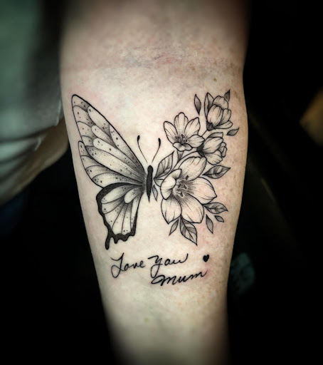 Explore script tattoo ideas for guys, creative tattoo ideas in Mc Kees Rocks, available at Exile Ink