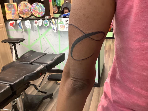 Explore deadpool tattoo ideas, creative tattoo ideas in Bradley, available at Rogers Tattooing & Body Piercing