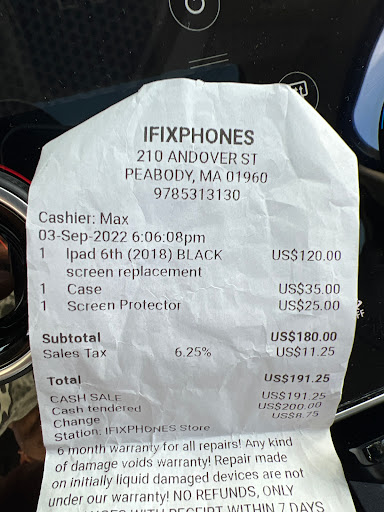 Cell Phone Store «Ifixphones», reviews and photos, 210 Andover St, Peabody, MA 01960, USA