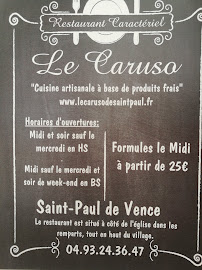 Carte du Le Caruso à Saint-Paul-de-Vence