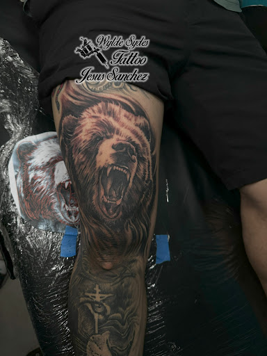 Explore lower sleeve tattoo ideas, creative tattoo ideas in San Diego, available at Wylde Sydes Tattoo & Body Piercing