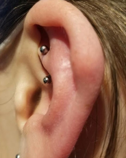 Explore bee tattoo ideas for women, creative tattoo ideas in Raleigh, available at The Room Body Piercing Studio