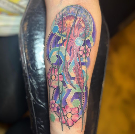 Explore forearm tattoo filler ideas, creative tattoo ideas in Bethlehem, available at Electric Cheetah Tattoos And Permanent Cosmetics, llc.