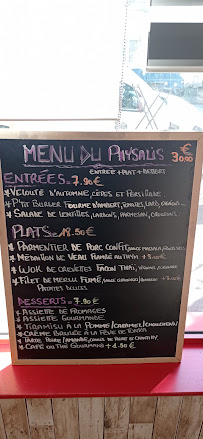 Restaurant français Le Physalis à Saint-Nazaire (la carte)