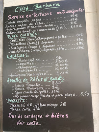 Menu du Gastronomie Italienne Chez Barbara à Béziers