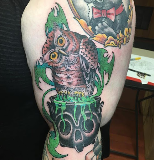 Explore australian shepherd tattoo ideas, creative tattoo ideas in Syracuse, available at Resurrected Tattoo