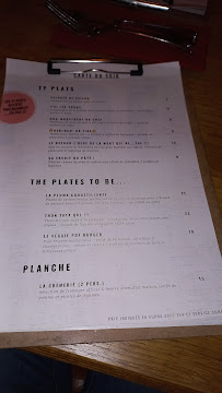 Restaurant POF à Rennes (le menu)