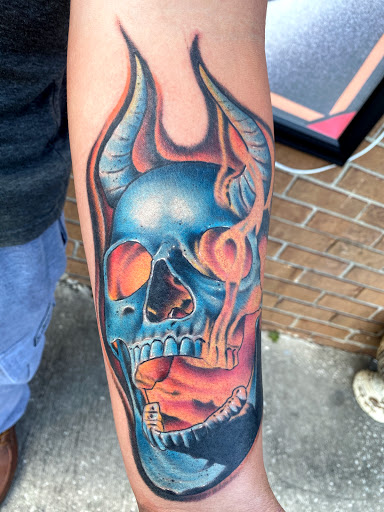 Explore mens back tattoo ideas, creative tattoo ideas in Kingsland, available at Second Skin Tattoo