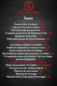 Restaurant français Pena Festayre à Paris (la carte)