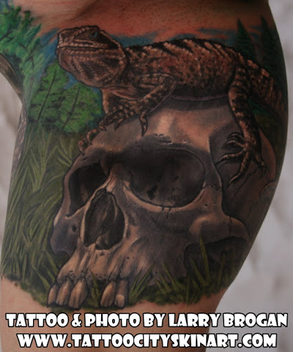 Explore afro samurai tattoo ideas, creative tattoo ideas in Lockport, available at Tattoo City by Larry Brogan
