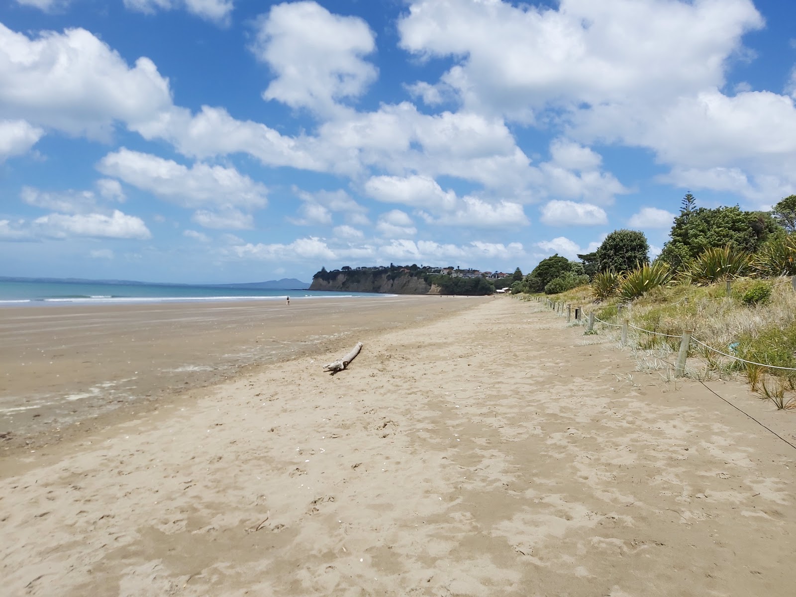 Foto van Long Bay Beach met beige zand oppervlakte
