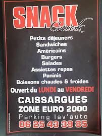 Carte du Snack Crack à Caissargues