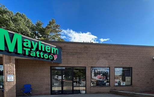 Explore thigh cover up tattoo ideas, creative tattoo ideas in Salem, available at Mayhem Tattoo