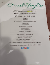 Menu du Quadrifoglio Carpena • Bar Ristorante Pizzeria à Forlì