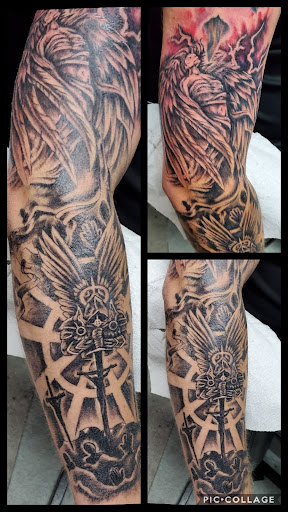Explore landscape tattoo ideas, creative tattoo ideas in London, available at Tried and True Tattoo Parlor