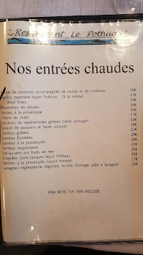 Carte du Restaurant Le Pothuau à Hyères