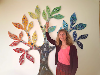 Fleur de mosaïque à Le Landreau