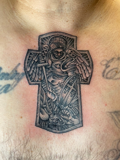 Explore dystopian tattoo ideas, creative tattoo ideas in Georgetown, available at Iron Rite Tattoo South