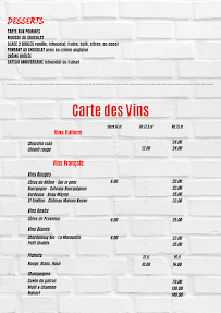 Menu / carte de New York Café Karaoké à Paris
