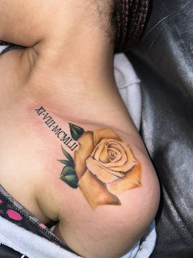 Explore sunflower and butterfly tattoo ideas, creative tattoo ideas in Apple Valley, available at 21st Vintage Tattoo