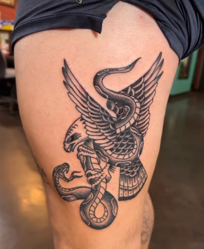 Explore phoenix rising tattoo ideas, creative tattoo ideas in San Diego, available at Sideshow Tattoo and Piercing