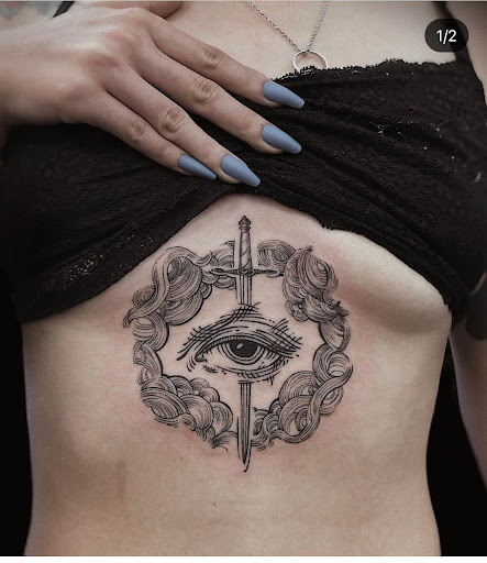 Explore chest cross tattoo ideas, creative tattoo ideas in San Francisco, available at Two Cranes Tattoo