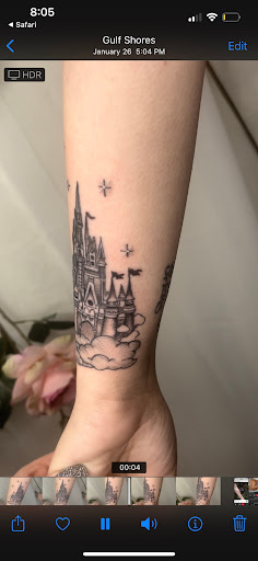 Explore calligraphy tattoo ideas, creative tattoo ideas in Foley, available at Emerald Ink Tattoos by Victoria