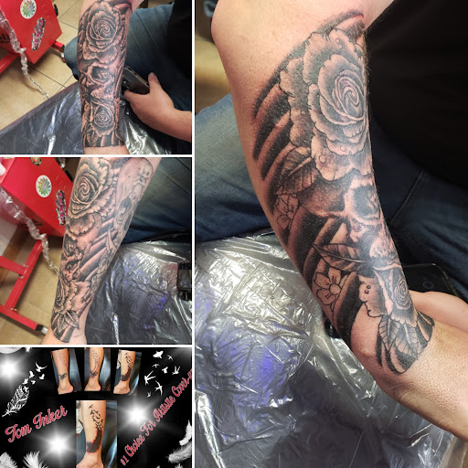 Explore male full sleeve tattoo ideas, creative tattoo ideas in Elko, available at Custom Tattoos and Body Piercing Studio