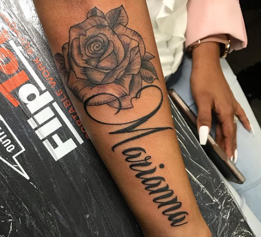 Explore daughter name tattoo ideas for dad, creative tattoo ideas in Passaic, available at District 36 Tattoo Parlor