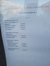 Carte du Restaurant - Hôtel La Calade Salagou à Octon