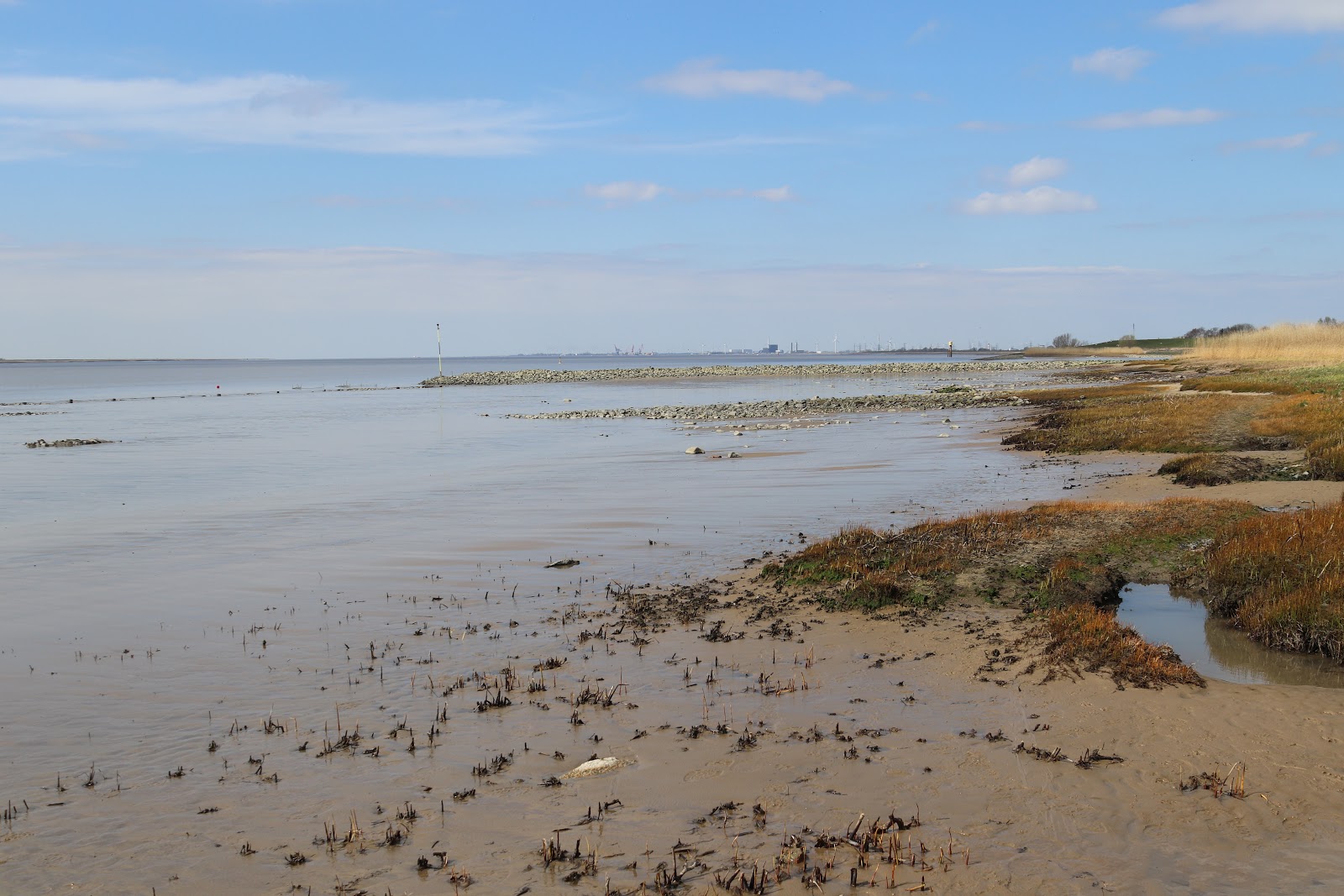 Foto von Brokdorf strand und die siedlung